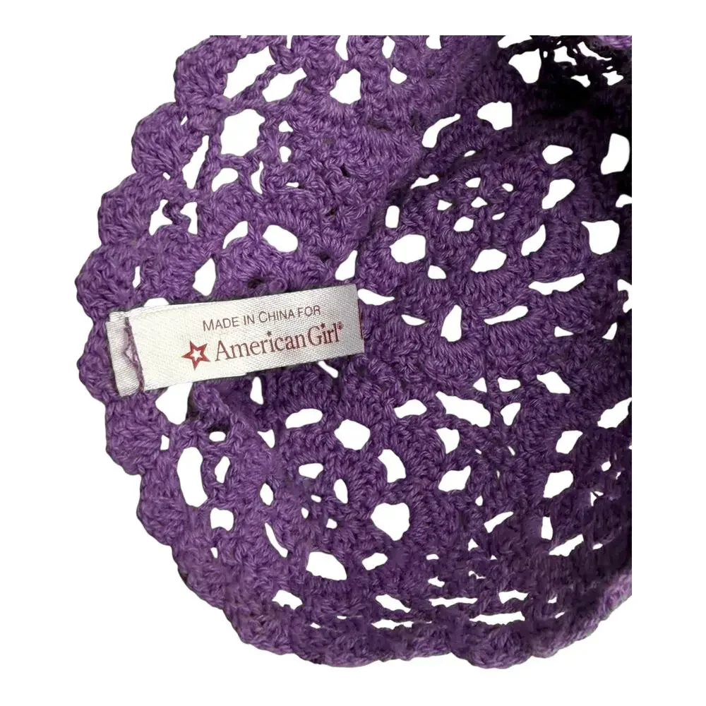 American Girl Doll Julie Hat Purple Crochet Doll Accessory 1st Edition AG Tag